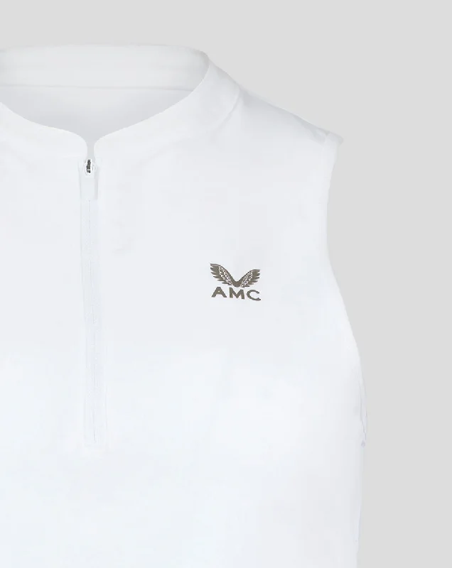 Women's White AMC Melbourne Performance Aero Zip Tank