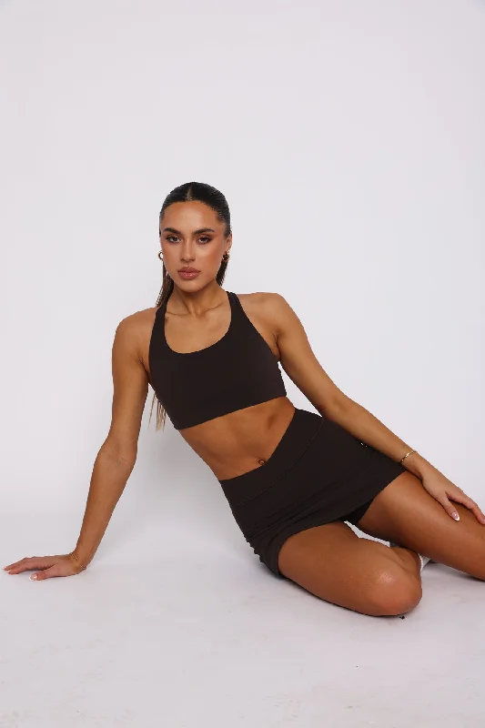 Worn Out High Support Sports Bra Espresso