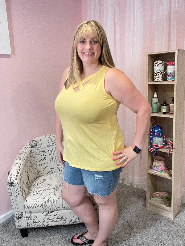 Yellow Criss Cross Tank