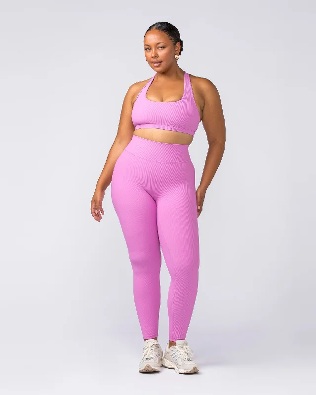 Zero Rise Rib Ankle Length Leggings - Fondant Pink