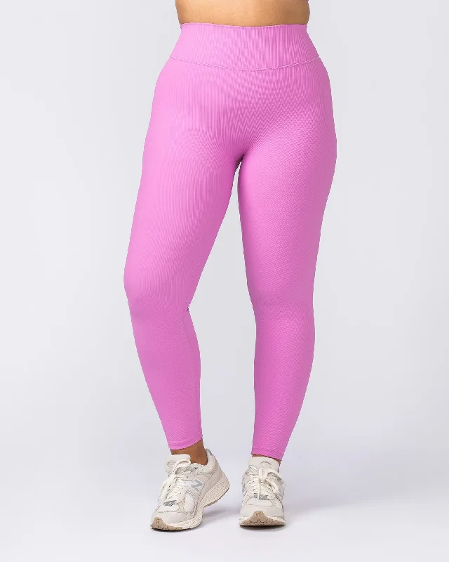 Zero Rise Rib Ankle Length Leggings - Fondant Pink